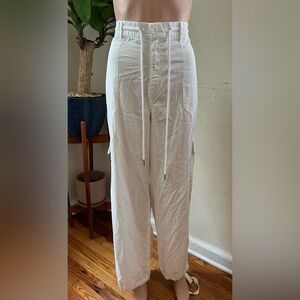 White Drawstring women Pants